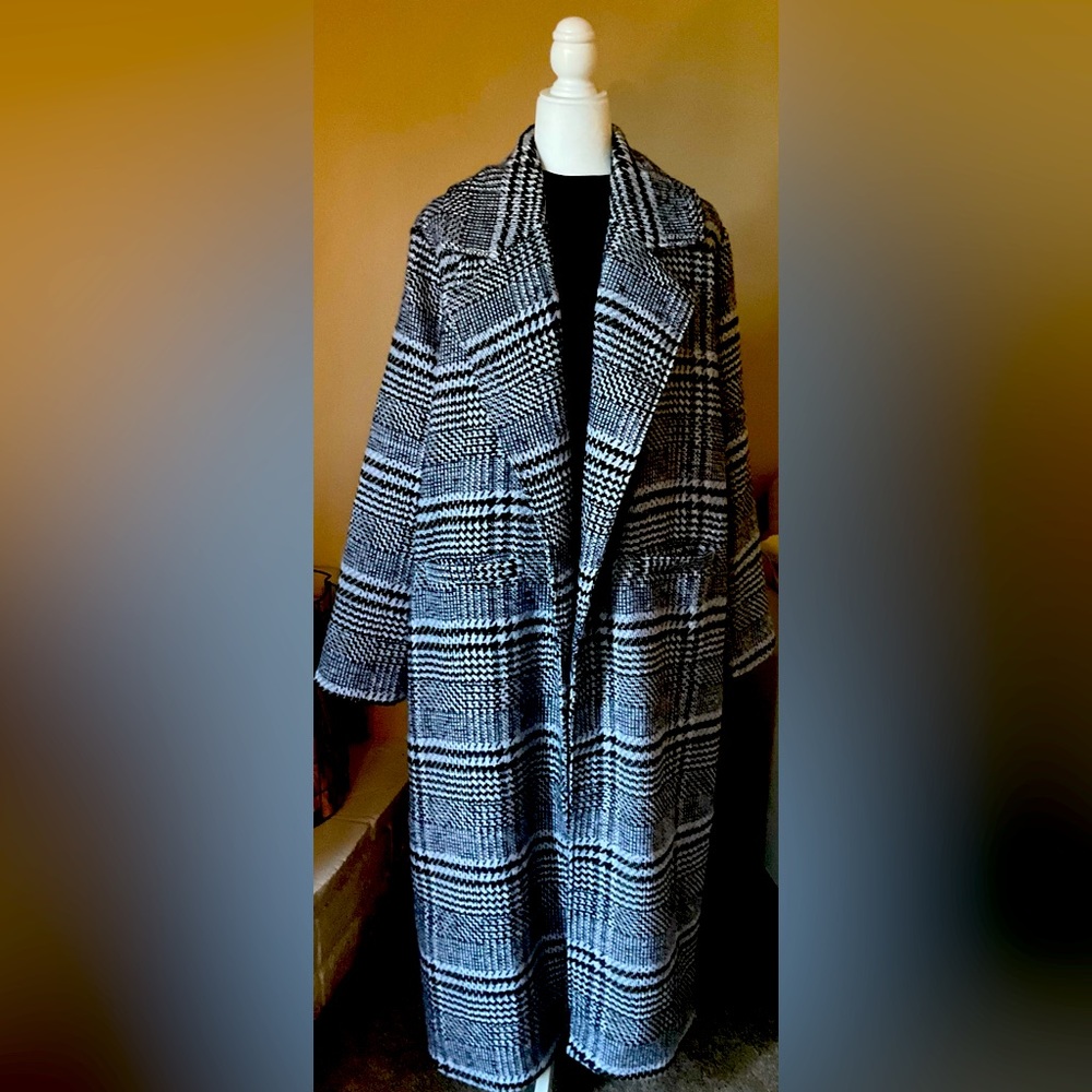 Lovers + Friends Sabra Coat in Black Check